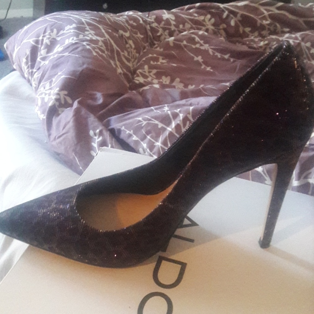 Purple leopard print glittery shoes